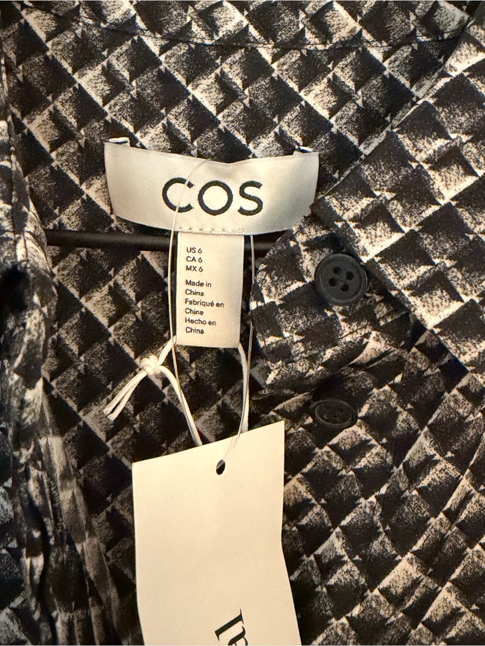COS Black & White Geometric Midi Dress - Picture 7 of 12